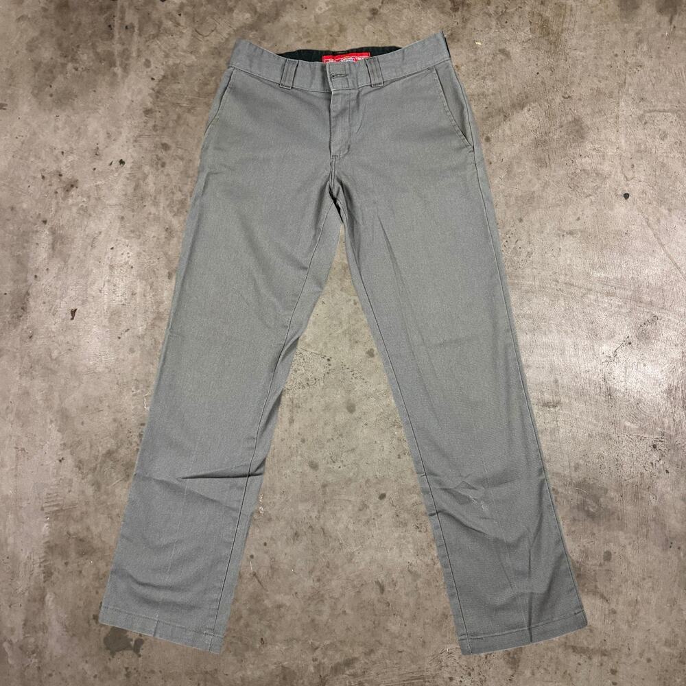 Dickies 874 Work Pants Original Fit Straight Leg Flat Front Gray Mens Size 30x32